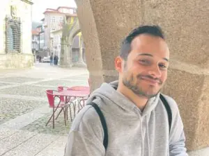 Me in the city of Guimarães, Portugal