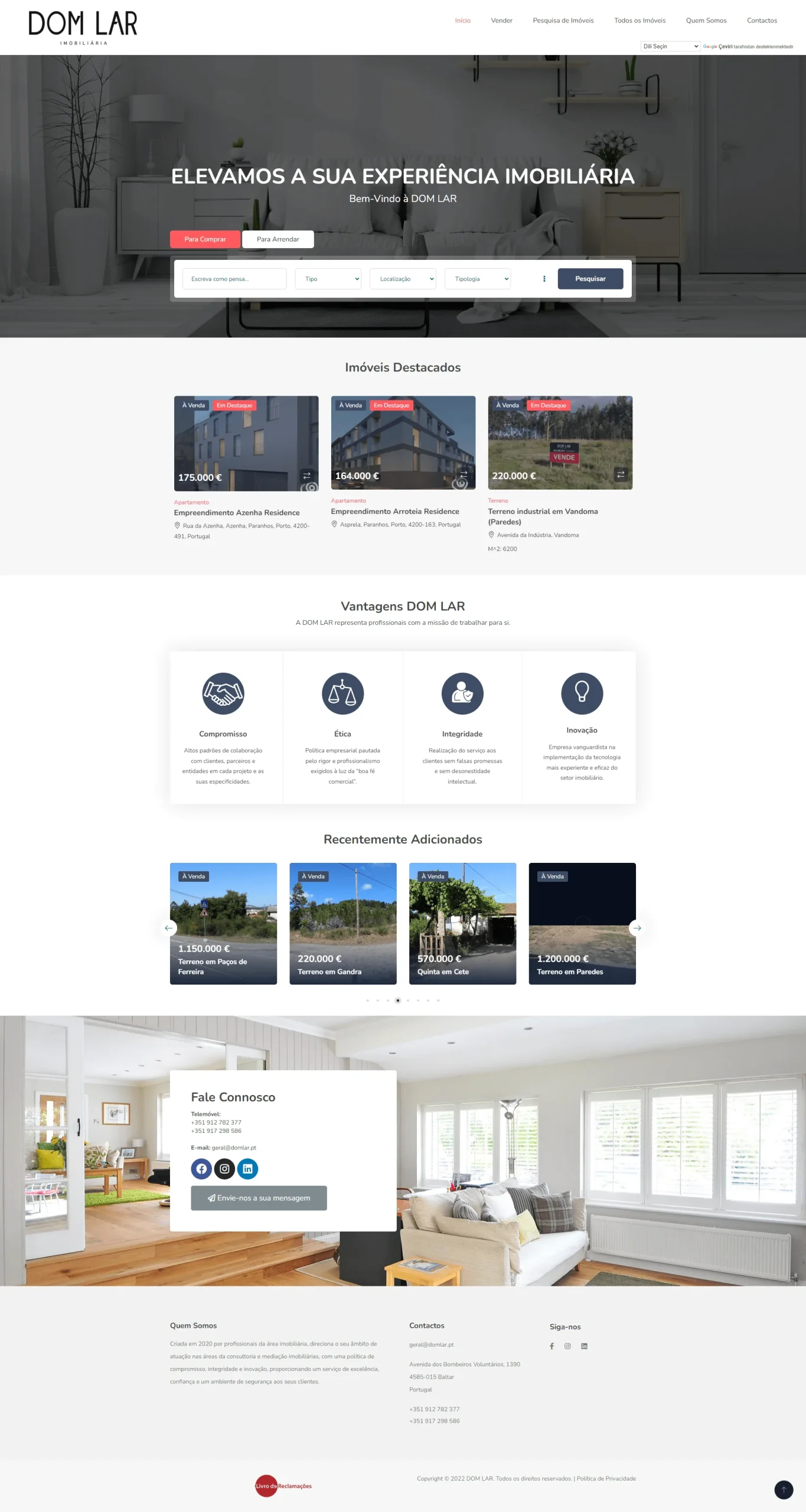 DomLar Website